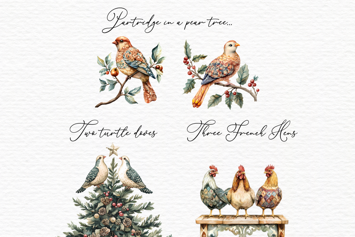 12 days of Christmas clipart, a Seasonal Illustration by Invite to Clipart (Photo 2 of 10)
