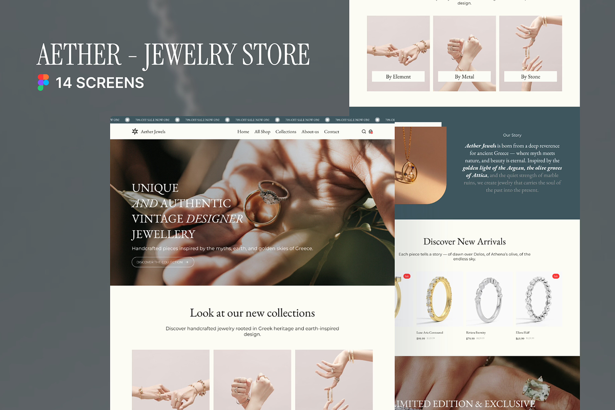 Aether - Jewelry Store Figma, an UI Kit Template by AtelierDuVow (Photo 1 of 6)