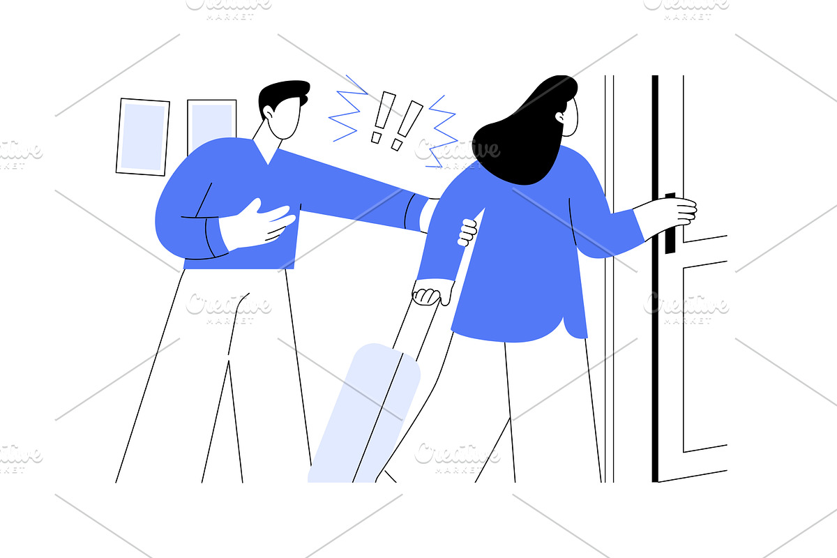 Breaking up isolated cartoon vector, a Person Illustration by Visual Generation