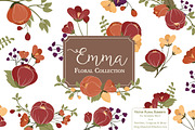Autumn Floral Vectors & Clipart, an Illustration by Amanda Ilkov (Thumbnail 1 of 3)