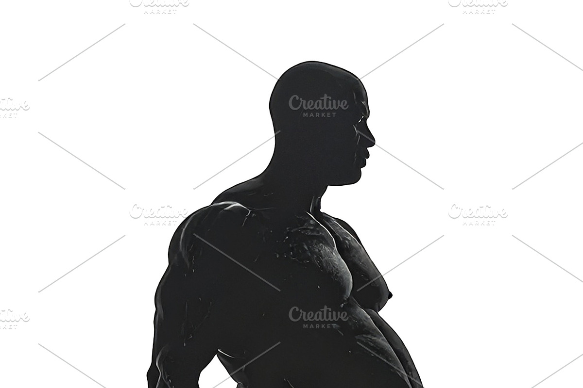 Muscular overweight adult man isolated illustration, a Person Illustration by DanFLCreativo