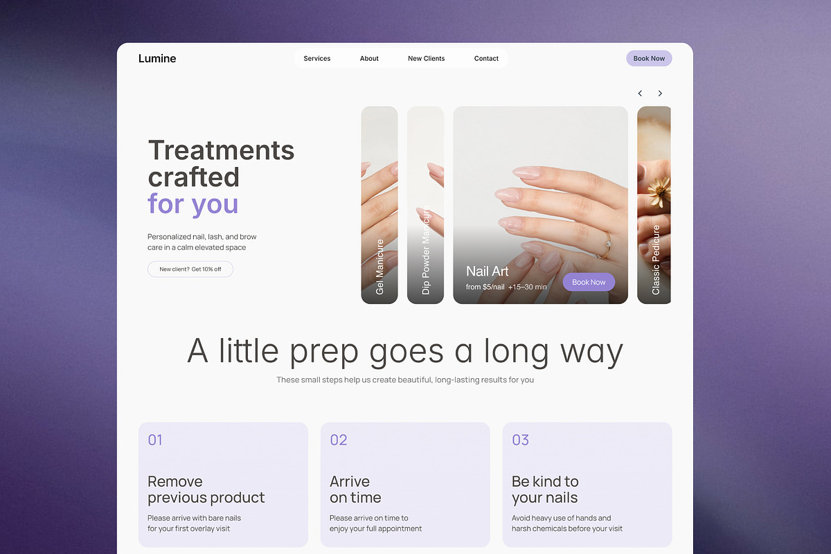 Nail Salon Framer Template w Booking, a Landing Page Template by vatesdesign (Photo 3 of 4)