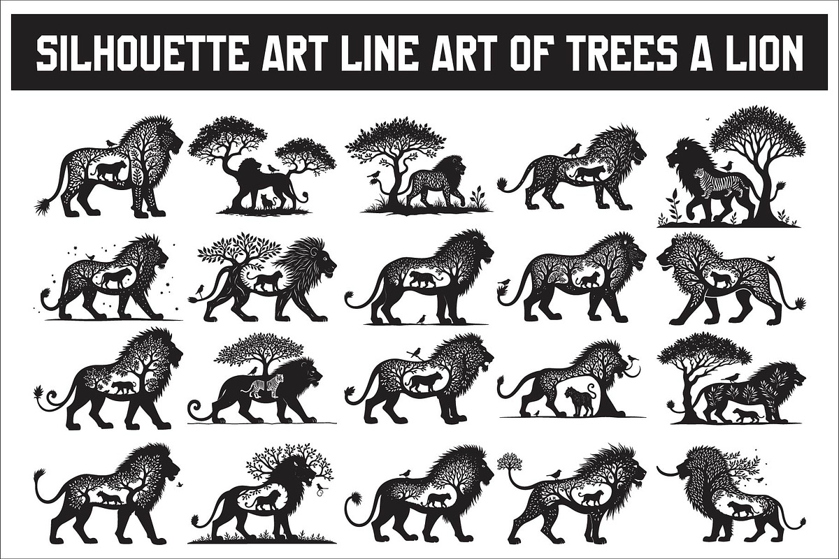 Lion Silhouette Vector Illustration,, an Illustration by Amazin_art (Photo 1 of 21)