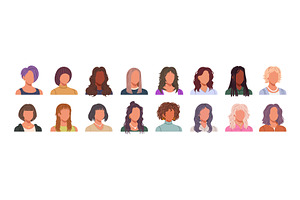 Collection of faceless female avatar, a Person Illustration by Yayasya