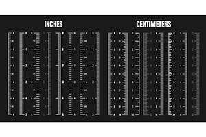 Vertical centimeter and inch scale, an Object Illustration by 32pixels
