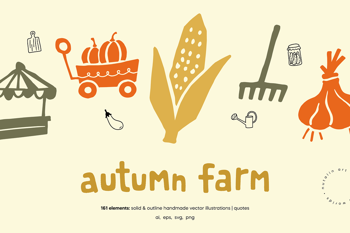 Autumn Farm | Harvest Rustic Pack, an Object Illustration by Nutalin Art (Photo 1 of 12)