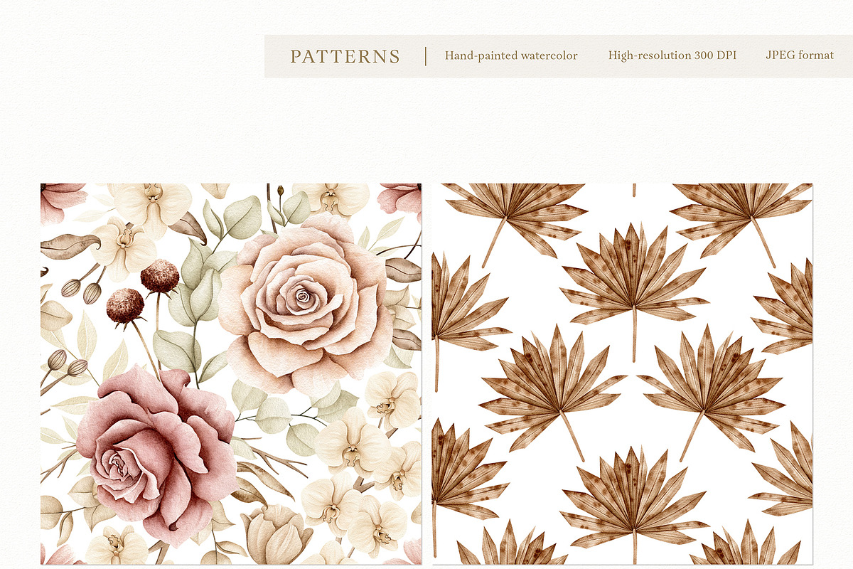 Watercolor Boho Fall Dusty Rose Set, a Decorative Illustration by Carol Lozove (Photo 54 of 74)