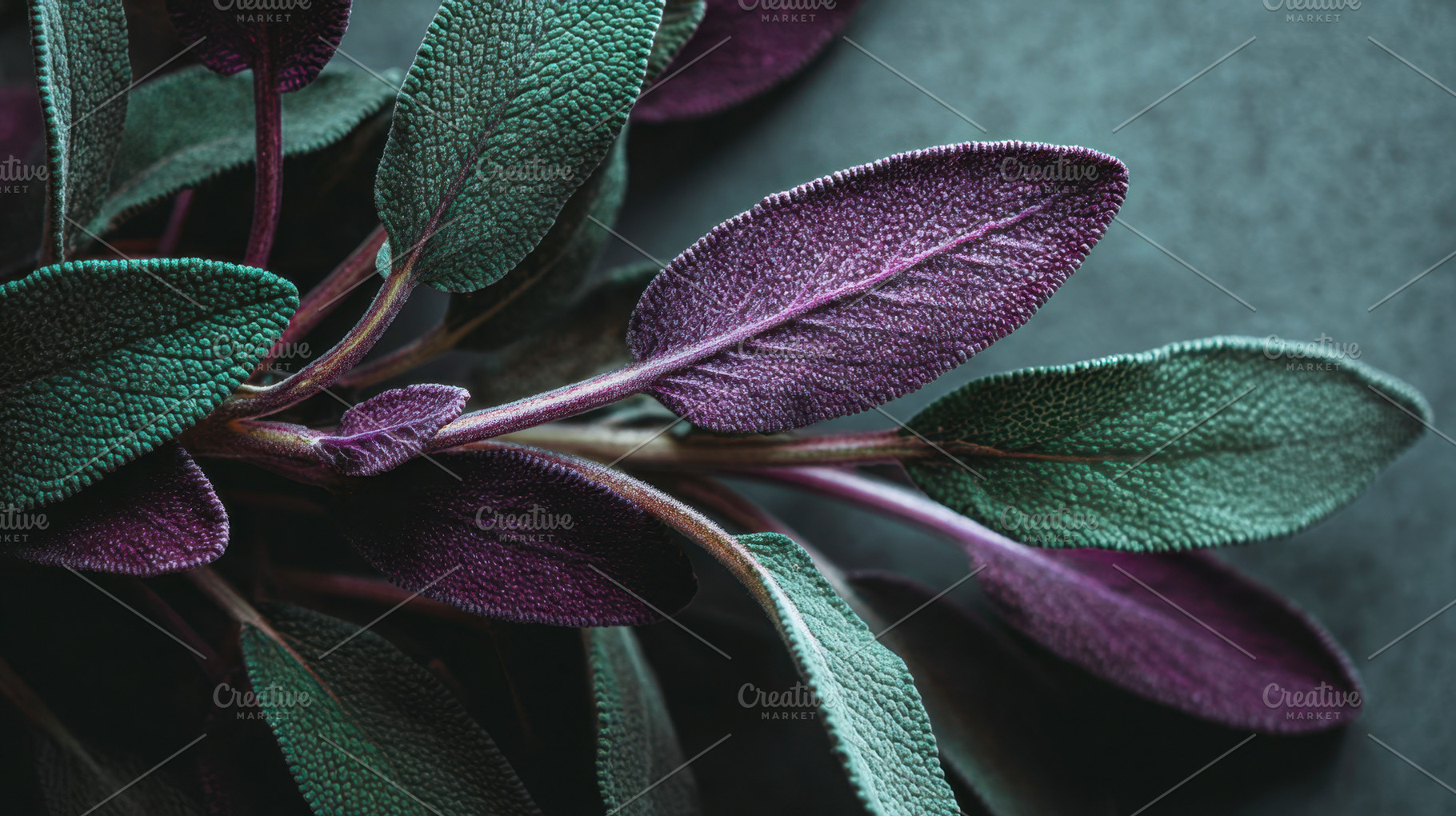 Sage leaves on dark background, a Photo by Beautiful things