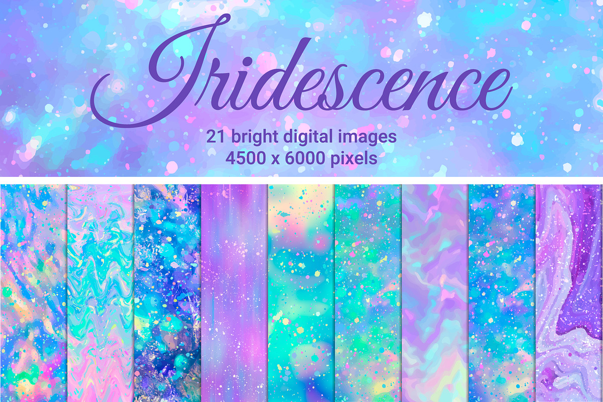 Rainbow Iridescent Backgrounds, a Decorative Illustration by Artemisia_Art (Photo 1 of 6)
