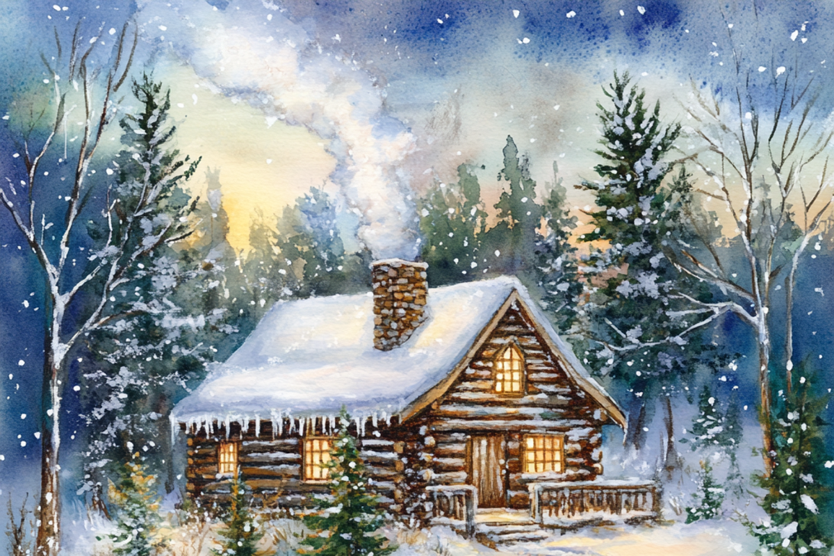 Rustic Christmas Cabin, a Background Graphic by Printable Treasure (Photo 2 of 7)