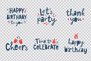 Birthday 6 cards with lettering, a Decorative Illustration by redcollegiya design (Thumbnail 5 of 5)