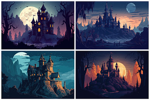 20 Haunted Castle Illustrations