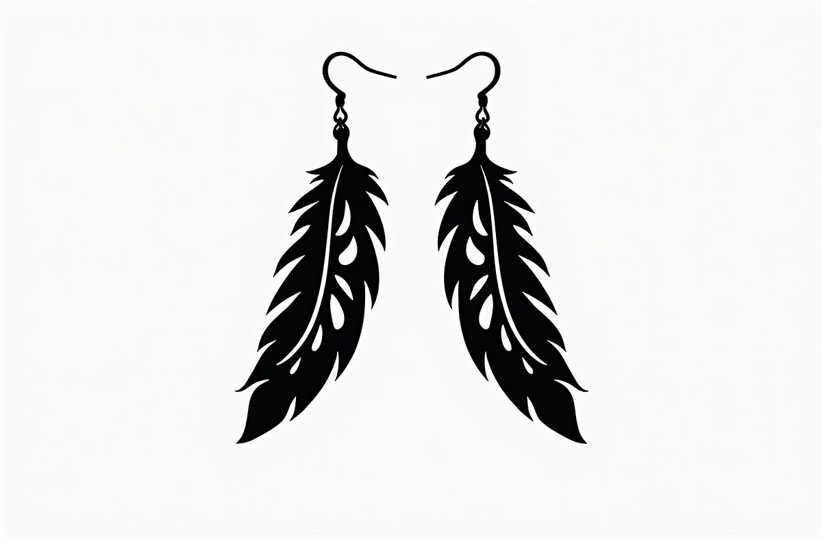Leaf Earring Silhouette Bundle, an Object Graphic by abu67222 (Photo 8 of 11)