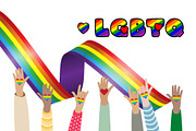 Rainbow Pride Color fonts, a Font by Fox7 By Rattana (Thumbnail 7 of 8)