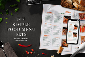 Simple Food Menu Set