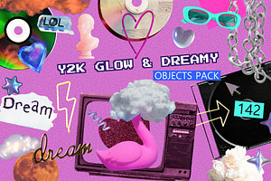 Y2K Glow & Dreamy Objects Pack, an Object Graphic by Anzhelika
