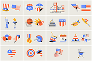 Independence Day Illustrated Icons, an Object Illustration by magictragic (Thumbnail 2 of 2)
