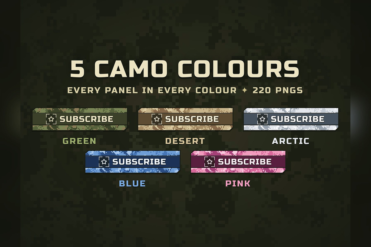 Camo Twitch & Kick Panels, an Object Graphic by Gear Store (Photo 4 of 11)