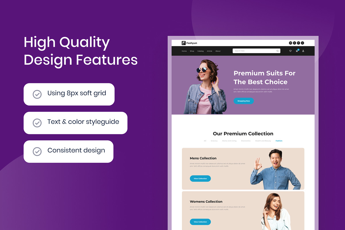 Fashyun-Shopping Website Template, an UI Kit Template by Kreativ Space (Photo 3 of 5)