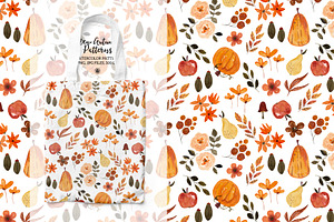 New Autumn Patterns - Watercolor Set