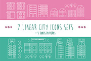 Linear City Infographic Elements., an Outline Icon by bum katrin (Thumbnail 1 of 4)