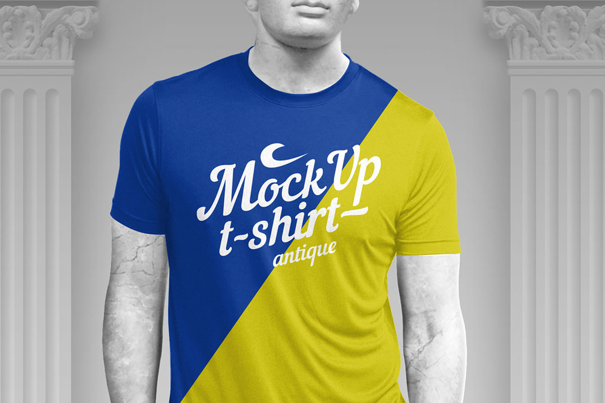 Mockup T-shirt Antique #1, a Product Mockup by Sergey Serebrennikov (Photo 2 of 3)