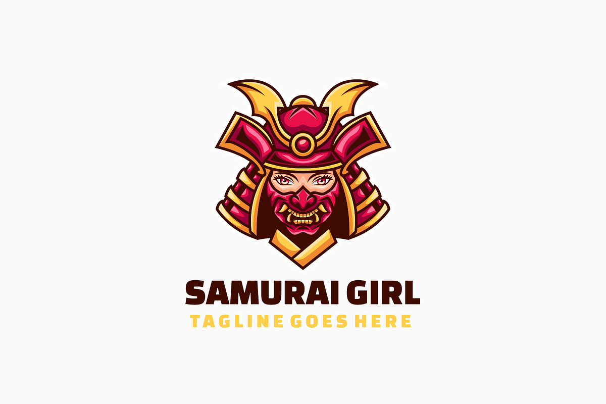 Samurai Girl Mascot Cartoon Logo, a Templates & Theme by Artnivora.Std