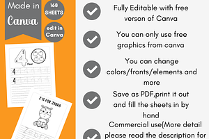 Letter And Number Tracing Workbook