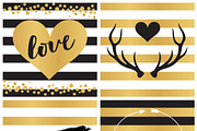 Valentine's Day Black & Gold Clipart, an Illustration by MyClipArtStore (Thumbnail 4 of 7)