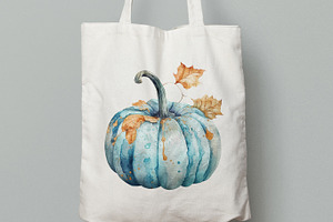 Watercolor Pumpkins Clipart. AI