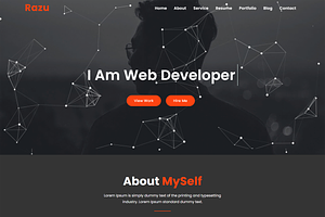 Developer HTML Template with Dark UI