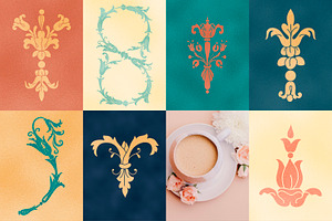 Damask Elements & Seamless Patterns