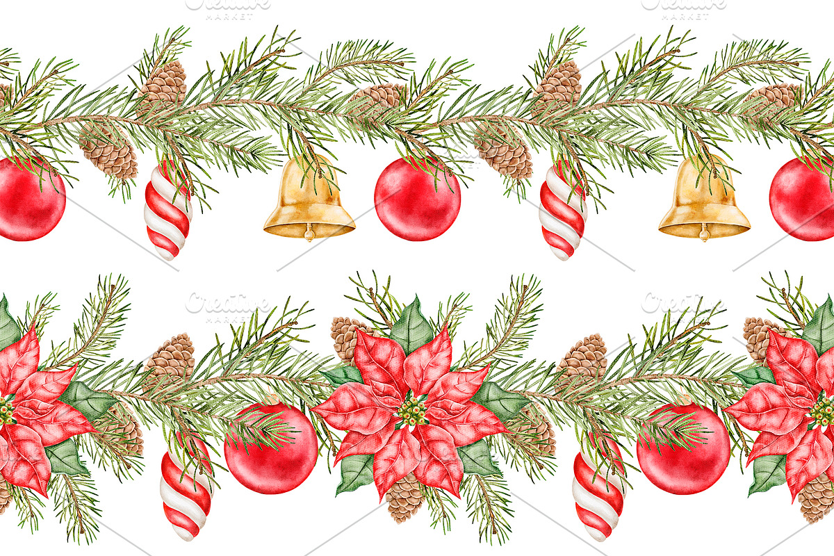 Xmas Watercolor Clipart, a Seasonal Illustration by Eves_Aquadreams (Photo 6 of 13)