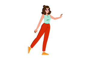 Young woman gesturing and showing, a Person Illustration by pikepicture