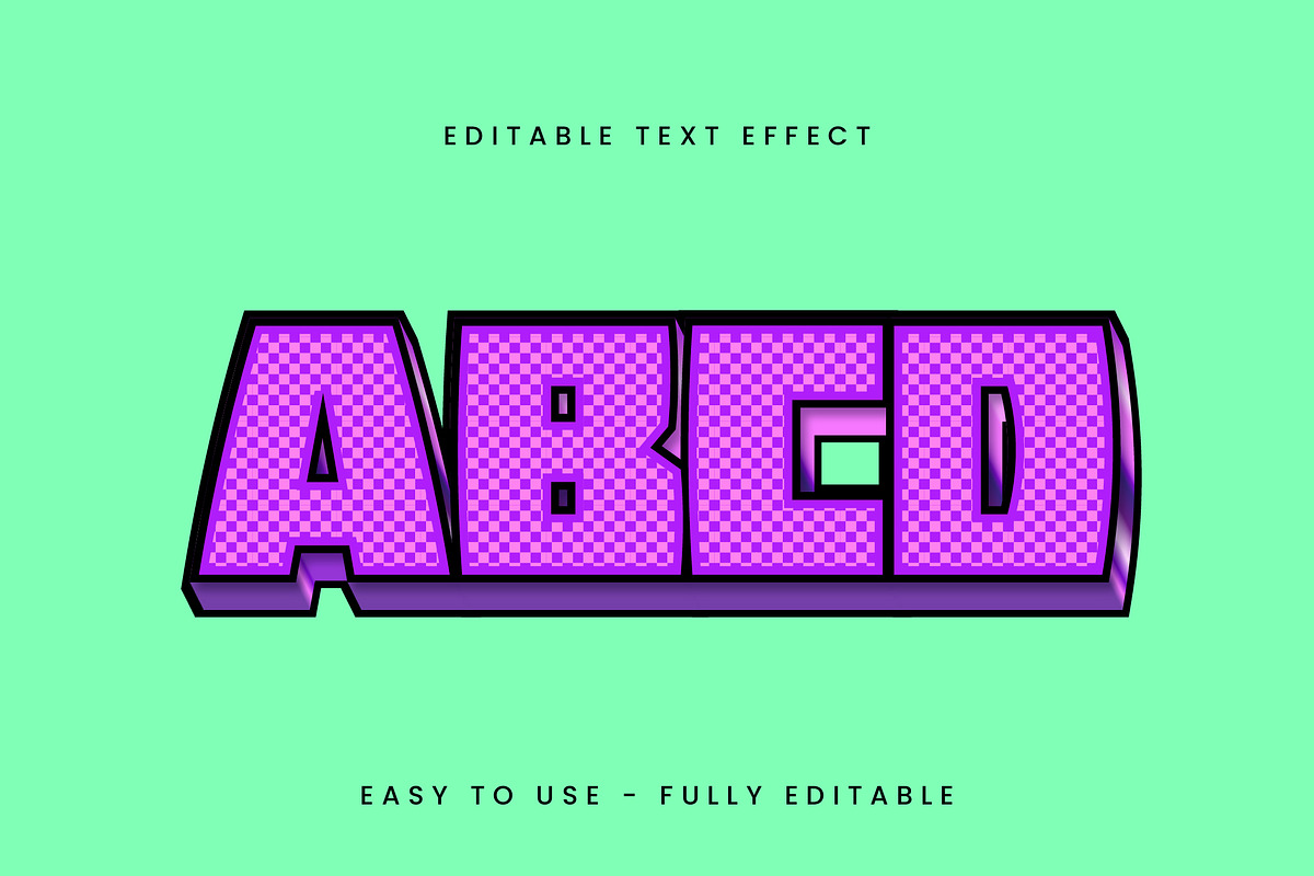 Bold Pixelated Pattern Text Effect preview 3