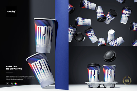 Paper Cup Mockup Set v.2, a Cups & Container Mockup by creatsy5