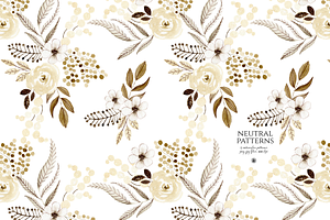 Neutral Watercolor Patterns Set