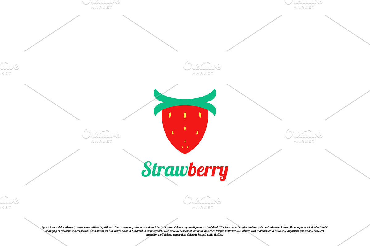 Strawberry Fruit Logo Design Icon, a Branding & Logo Template by Morvana Crew
