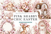 Watercolor Pink Shabby Chic Easter, an Object Illustration by BusyDaydesign (Thumbnail 1 of 9)
