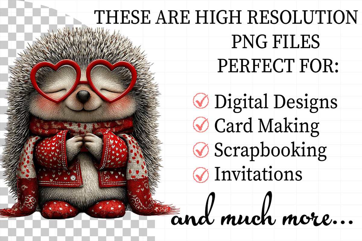 Whimsical Valentine Hedgehog Clipart, an Illustration by Daily.Designs (Photo 2 of 8)