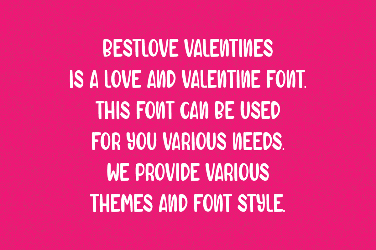 Bestlove Valentines Font, a Sans Serif Font by Iqsiart Studio (Photo 4 of 6)