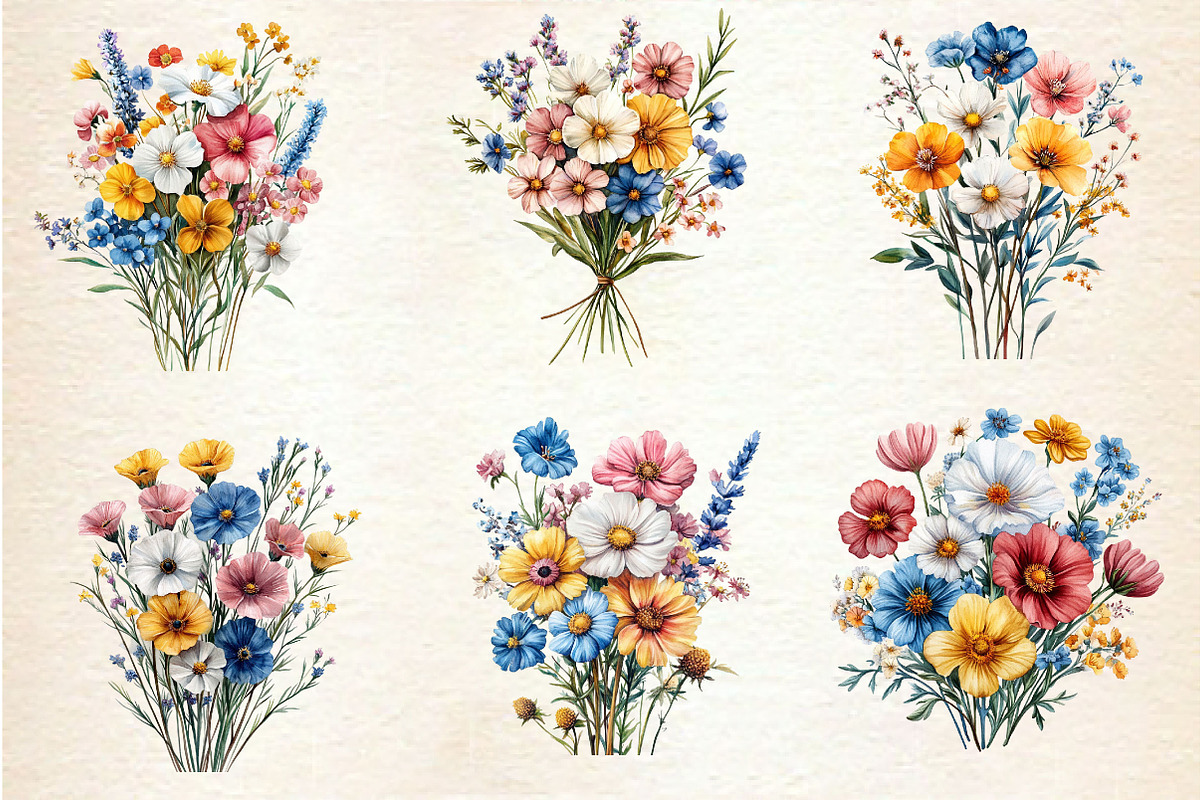 Colorful Meadow Flower Clipart Png, an Illustration by Dream Creation (Photo 6 of 6)