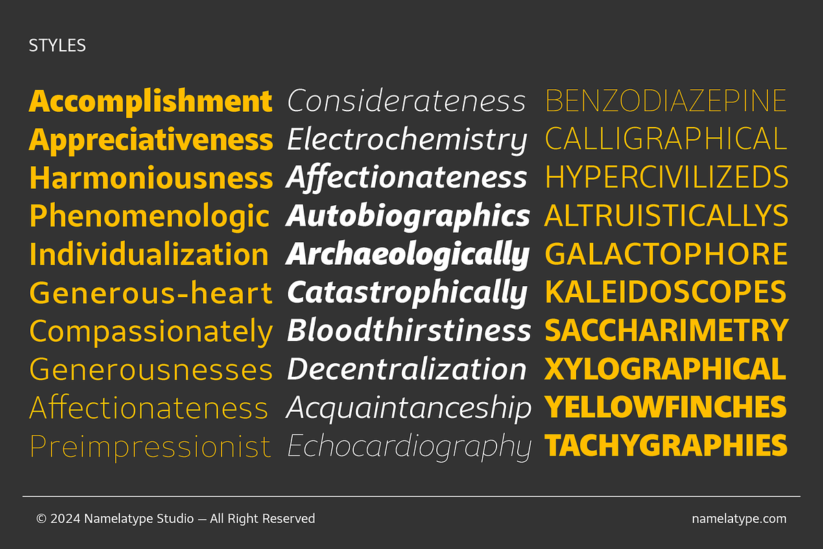 Qamari - Sans Serif Font Family, a Sans Serif Font by Namela Studio (Photo 3 of 8)