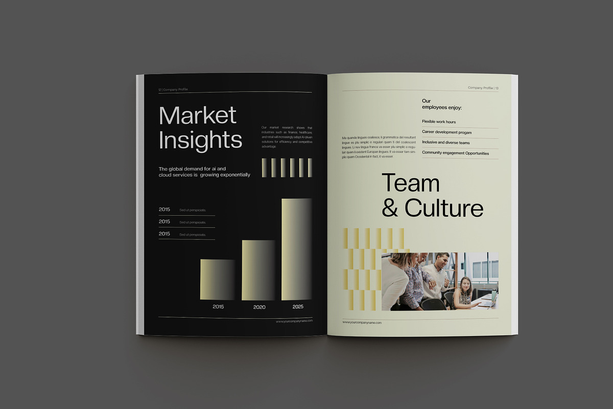 Black Beige Company Profile, a Brochure Template by Neermana (Photo 9 of 11)