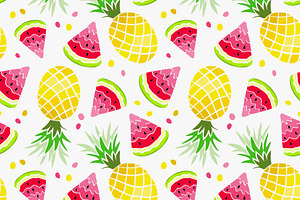 Tropical fruit seamless pattern