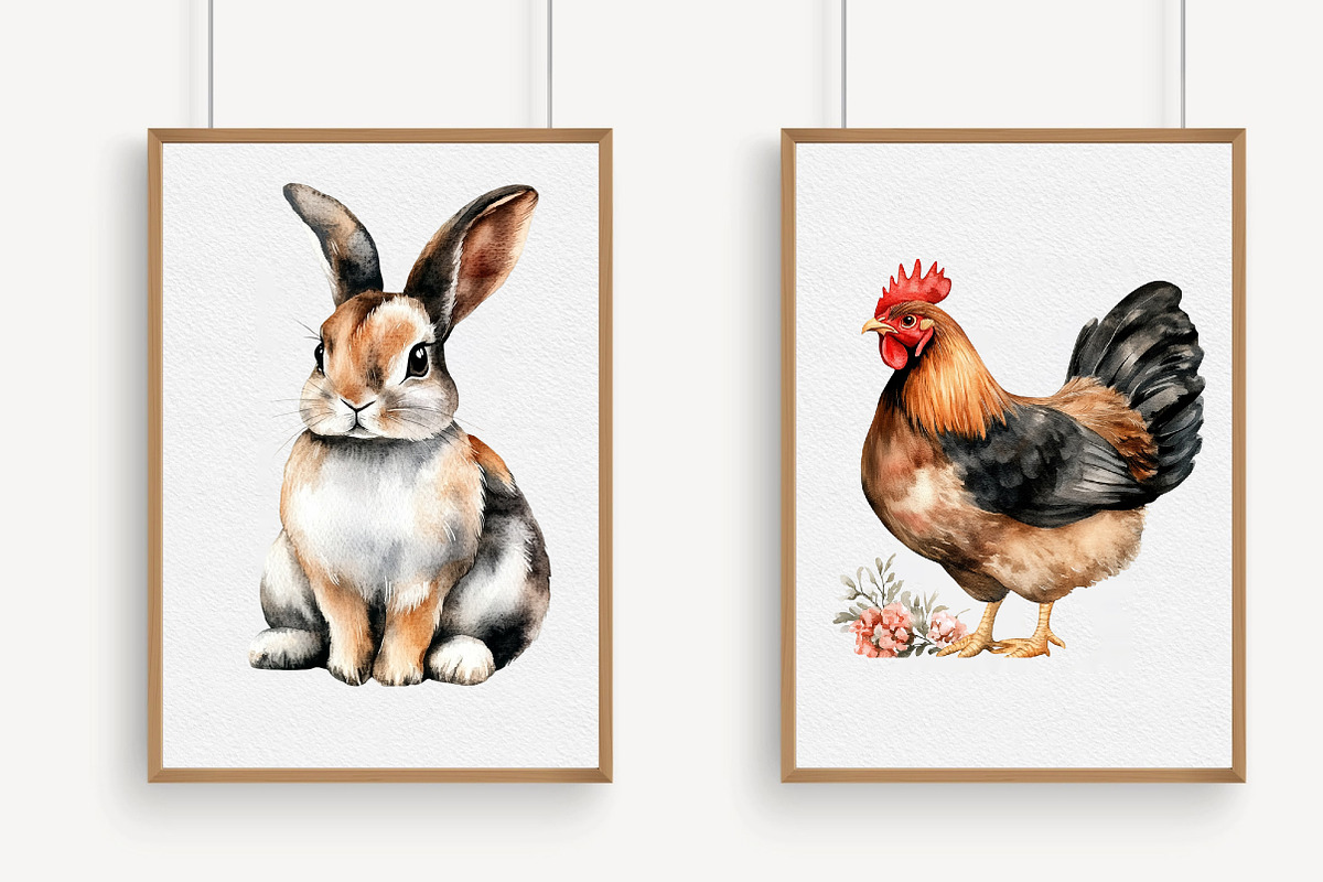 Watercolor Farm Animals Clipart, an Illustration by Libby Wishes (Photo 5 of 7)
