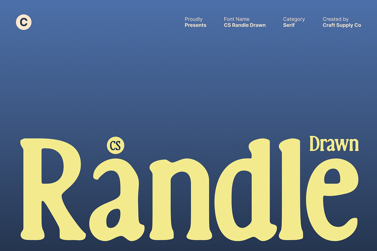 CS Randle Drawn, a Serif Font by Craft Supply Co. (Photo 1 of 8)