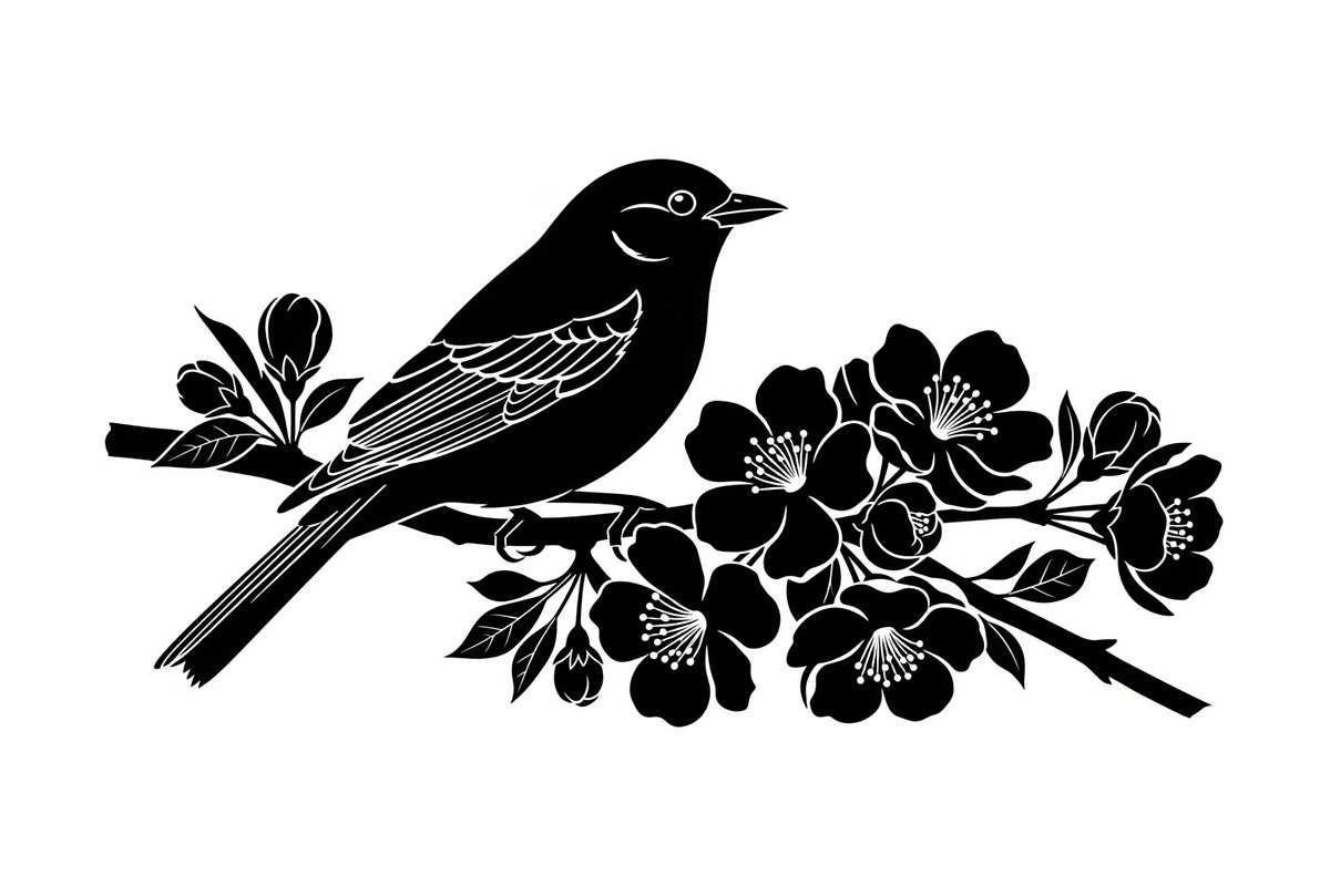 Bird Branch Silhouette Bundle, an Illustration by yasushie (Photo 14 of 31)