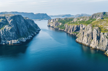 Stunning fjord view, clear skies, a Photo by Beautiful things