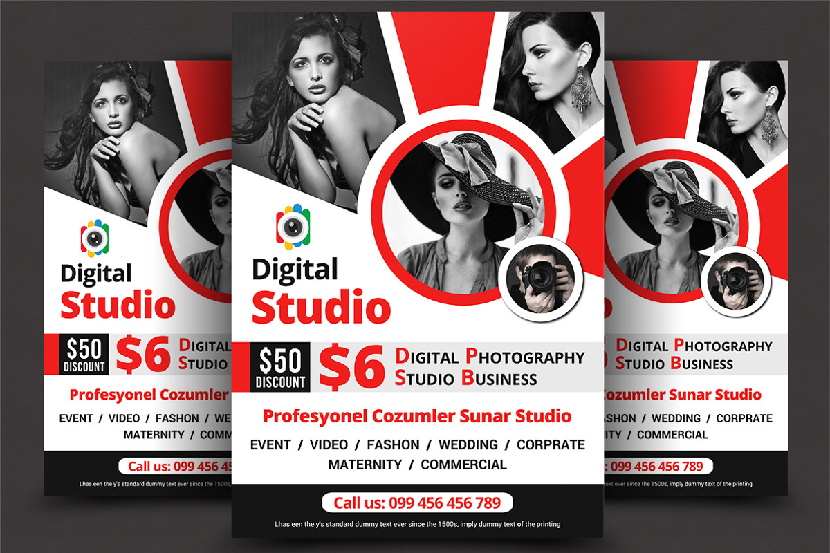 Photography Studio Flyer Templates, a Flyer Template by AfzaalGraphics